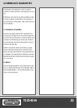 Preview for 24 page of Lumberjack TS254SW Safety And Operating Manual