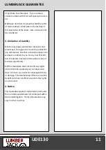 Preview for 13 page of Lumberjack UDE130 Safety And Operating Manual