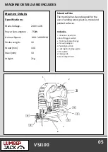 Предварительный просмотр 7 страницы Lumberjack VSJ100 Safety And Operating Manual