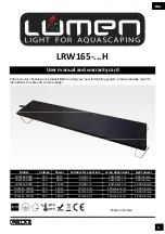 Предварительный просмотр 1 страницы Lumen LRW165 H Series User Manual And Warranty Card