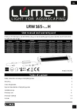 Lumen LRW165 Series User Manual And Warranty Card предпросмотр