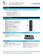 Предварительный просмотр 1 страницы Lumen Poly VVX Series Quick Reference Manual