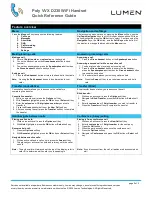 Preview for 2 page of Lumen Poly VVX Series Quick Reference Manual