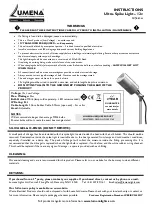 Предварительный просмотр 1 страницы Lumena Ultra-Spike Light Instructions