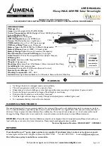 Lumena VIAMAX Hiway MAX 40W PIR Solar Street Light User Manual предпросмотр