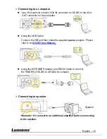 Предварительный просмотр 16 страницы Lumens DC265 User Manual