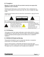 Предварительный просмотр 7 страницы Lumens PS760 User Manual