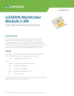 LUMILEDS LUXEON MultiColor Module 2.5W Assembly And Handling Information предпросмотр