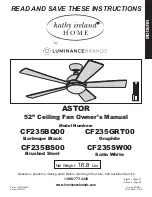 Preview for 1 page of Luminance Brands kathy ireland ASTOR CF235BQ00 Owner'S Manual