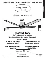 Luminance Brands Kathy Ireland Home CF840BQ00 Owner'S Manual предпросмотр