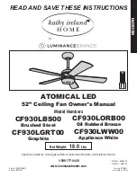 Luminance Brands kathy ireland HOME CF930LBS00 Owner'S Manual предпросмотр