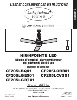 Preview for 61 page of Luminance Brands Kathy Ireland Home Highpointe LED CF205LBQ01 Owner'S Manual