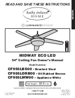 Предварительный просмотр 1 страницы Luminance Brands kathy ireland HOME MIDWAY ECO LED CF955LBS00 Owner'S Manual