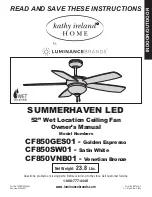 Luminance Brands kathy ireland HOME Summerhaven LED CF850GES01 Owner'S Manual предпросмотр