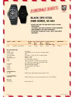 Preview for 1 page of Luminox Black ops 8400 series Specification Sheet