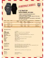 Luminox F-22 Raptor 9270 SERIES Specification Sheet preview