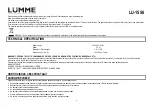 Предварительный просмотр 8 страницы Lumme 5056142102886 User Manual