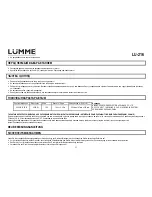 Preview for 11 page of Lumme LU-216 User Manual