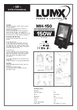 Preview for 3 page of LumX MH-150 Instruction Manual