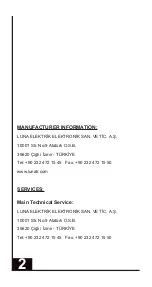 Preview for 2 page of Luna LSM Series Maintenance And User Manual