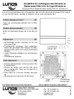 Предварительный просмотр 2 страницы Lunos Silvento AC Replacement