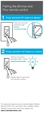 Preview for 9 page of Lutron Electronics Caseta Quick Start Manual