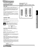 Preview for 1 page of Lutron Electronics Homeworks HR-VCRX-SW Installation Instructions Manual