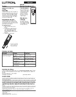 Preview for 2 page of Lutron Electronics MIR-ITFS Instructions