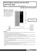 Preview for 1 page of Lutron Electronics PAV6M-120 Installation Manual