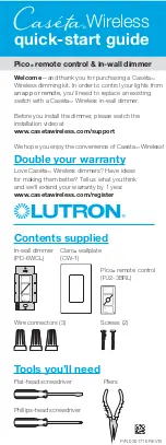 Lutron Electronics PJ2-3BRL Quick Start Manual предпросмотр