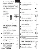 Lutron Electronics QS IR Eye Programming Manual предпросмотр