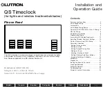 Lutron Electronics QS Timeclock Installation And Operation Manual preview