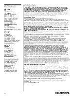 Preview for 36 page of Lutron Electronics QSE-CI-DMX Installation And Operation Instructions Manual