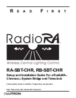 Lutron Electronics RadioRA RA-SBT-CHR Setup And Installation Manual preview