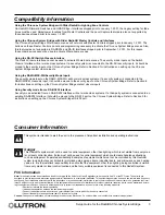 Preview for 3 page of Lutron Electronics RadioRA RA-SBT-CHR Setup And Installation Manual