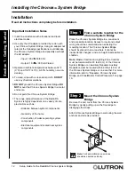 Preview for 12 page of Lutron Electronics RadioRA RA-SBT-CHR Setup And Installation Manual