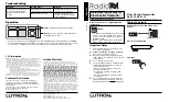 Preview for 1 page of Lutron Electronics RAdioRA RA-VCTX Installation Instructions