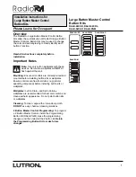 Preview for 1 page of Lutron Electronics RadioRA RALK-2W-SD Manual