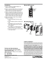 Предварительный просмотр 2 страницы Lutron Electronics RadioRA RALK-2W-SD Manual