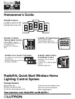 Lutron Electronics RadioRA Homeowner'S Manual preview