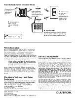 Preview for 8 page of Lutron Electronics RadioRA Homeowner'S Manual