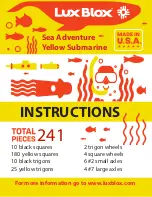 Предварительный просмотр 1 страницы Lux Blox Sea Adventure Yellow Submarine Instructions Manual