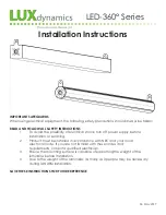 LUX dynamics LED-360 Series Installation Instructions preview