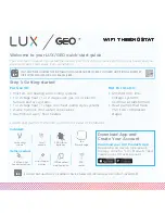 Lux Products LUX/GEO Quick Start Manual preview