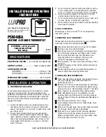 Preview for 1 page of Lux Products LUXPRO PSM40SA Installation And Operating Instructions