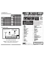 Preview for 1 page of Lux Products PSP711TS Series Installation And Operating Instructions Manual