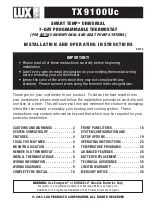 Preview for 1 page of Lux Products SMART TEMP TX9100Uc Installation And Operating Instructions Manual