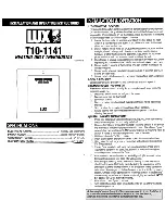 Lux Products T10-1141 Installation And Operating Instructions preview