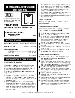 Lux Products T10-1143SA Installation And Operating Instructions preview