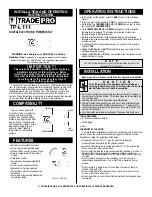 Preview for 1 page of Lux Products TP-L111 Installation And Operating Instructions